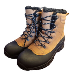 Men's All in Motion Brown & Black Waterproof Snow Boots Size 8